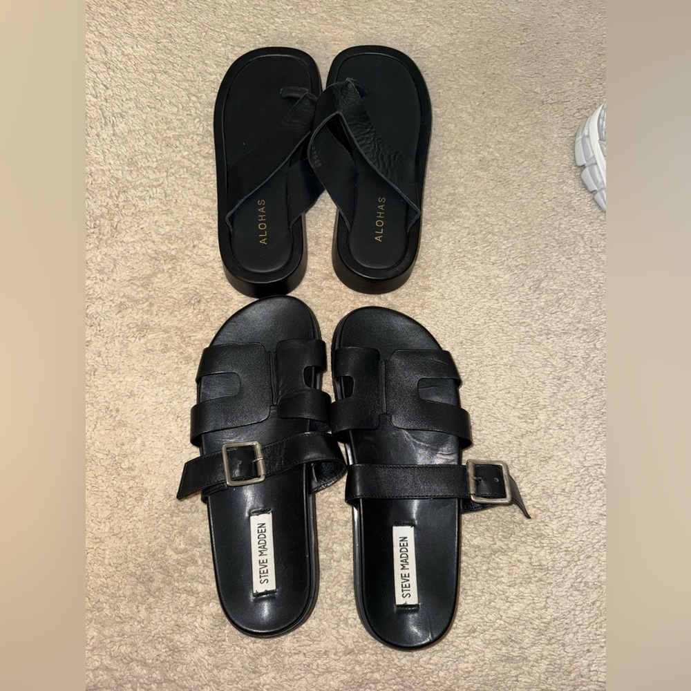 ALOHAS Black sandals and Steve Madden sandals